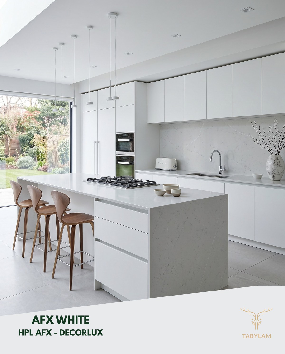 Acabado Decorlux HPL AFX White en mobiliario residencial — Tabylam distribuidor exclusivo